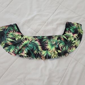 Lucky Brand Off shoulder Ruffle Bikini Bandeau Top S